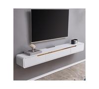 Console Média Meuble TV flottant moderne, console TV murale en bois avec armoire à porte rabattable et 2 tiroirs, centre de divertissement flottant peu encombrant, bois d'hévéa Centre de divertissemen