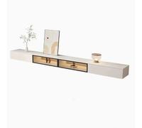 Console Média Meuble TV Flottant Simple et Moderne fixé au Mur avec Porte Rabattable en Verre et tiroirs, 78,7''/86,6'' Centre de Divertissement Moderne à Haute Brillance for sous-téléviseur, Console