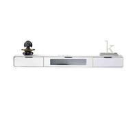 Console Média Meuble TV flottant, unité TV murale de style moderne, étagères flottantes avec porte et tiroirs en verre, armoire de rangement flottante for sous les téléviseurs Centre de divertissement