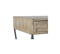 Console Meuble console en bois de sapin coloris naturel et metal noir - Longueur 120 x Profondeur 43 x Hauteur 78 cm --