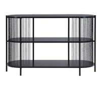 Console, meuble d'entrée en bois, métal coloris noir - Longueur 124 x Profondeur 42 x Hauteur 80 cm- JUANIO - Noir G