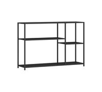HomCom – Console meuble d'entrée étroite 4 niveaux style industriel, acier 110 x 30 x 75 cm, noir