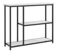 Console meuble - HOMCOM - 3 niveaux - plateaux en effet marbre - cadre en acier - 100 x 30 x 80 cm - blanc