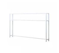 Console Moderne à Deux Niveaux pour Salon, canapé, Table d'appoint Blanche à Double étagère, 100 x 15 x 102 cm