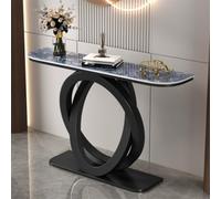 Console Moderne, Console Industrielle avec Base en métal, Table d'entrée étroite, Tables d'appoint en métal pour Hall d'entrée, Couloir, entrée(Black,100cm)