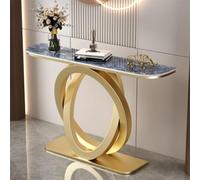 Console Moderne, Console Industrielle avec Base en métal, Table d'entrée étroite, Tables d'appoint en métal pour Hall d'entrée, Couloir, entrée(Gold,150cm)