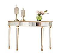 Console Moderne en Miroir, Table d'entrée en Verre de 40 Pouces, Table d'entrée en Demi-Lune