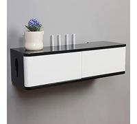 Console multimédia murale - Étagère flottante de 58 cm pour composants TV, armoire de rangement élégante pour décodeurs de câbles, routeurs, télécommandes, lecteurs DVD et consoles de jeux