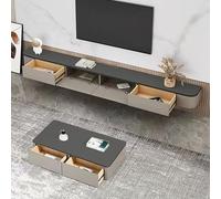 Console multimédia murale flottante avec portes de rangement, meuble TV Space Sing pour petits appartements, design moderne de 180 cm