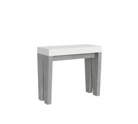 Console murale extensible Spimbo Mix Small - Frêne Blanc - structure Gris Béton