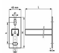 Console murale Micra Strut WALRAVEN 41x41x2 EZ x L.600 mm - MC6603928