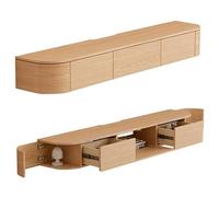 Console murale pour TV - 200,2 x 30 x 19,8 cm - Centre multimédia en bois pour TV, DVD, CD, projecteurs - Étagère flottante élégante pour divertissement à domicile