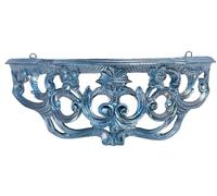 Console murale style baroque - 45 x 21 cm - Blanc et doré vieilli