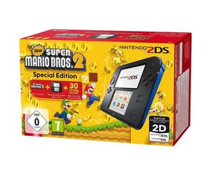 Console Nintendo 2DS - noire & bleue + New Super Mario Bros. 2