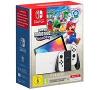 Console Nintendo Switch - Modèle OLED • Blanc + Super Mario Bros. Wonder (Pré-installé) + 12 mois d'abonnement NSO (Code)