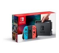Console Nintendo Switch noire avec manettes Joy-Con droite rouge néon et Joy-Con gauche bleue néon Rouge C