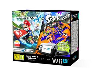 Console Nintendo Wii U 32 Go noire + Mario Kart 8 préinstallé +Splatoon (code de téléchargement)