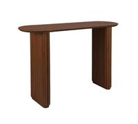 Console ovale bois d'hévéa placage chêne noyer - Gabrielle