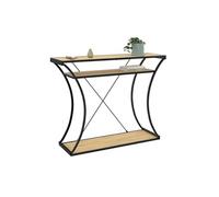 IDMarket – Console Detroit pieds courbés – Double étagères, design industriel