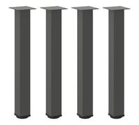 Console Pieds de table 4 pcs Acier Anthracite 72-74 cm | Acier enduit de poudre, niveleurs réglables, trous pré-percés, vis incluses, plateau non inclus