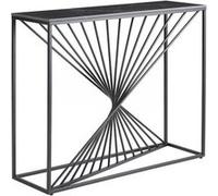 DOMUS - Console Plateau Céramique Marbré Noir Pieds Métal Noir - Altobuy Noir