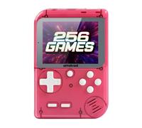 Amstrad Console de jeu portable transparente rouge - 256 jeux - Batterie rechargeable