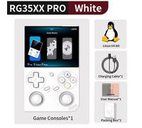Console Portable ANBERNIC RG35XXPro Écran IPS 3,5"" 64 Go + 1024 To (5 000+ Jeux préinstallés) Blanc