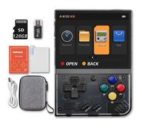Console Portable Rétro Miyoo Mini Plus V3 - 128Go 9000 Jeux - Écran 3.5"" IPS - WiFi - Batterie 3000mAh - Noir Transparent