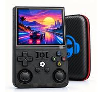 Console portable rétro R36 Pro 2025 avec plus de 22 000 jeux et 128 Go - Jeux de PSP, GameB, PS1, SuperNint, MegaD, NeoG, etc. + 30 émulateurs - Écran HD IPS de 3,5" - Batterie 4 000 mAh - Housse