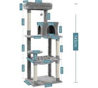 Console pour arbre à chat, double console, poteaux en sisal à griffer, AMT0110GY-LF, comme PCIR