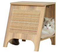 Console pour chat 3-en-1 - ZOLUX - Griffoir sisal, couchage et table d'appoint - 43,5 cm - Boréal - Beige