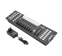 Console pour éclairage de scène 192DMX - Appareil de commande - Lampe de fête - Table de mixage de lumière 192 canaux - Console 240 scènes pour 6 lecteurs - Contrôle de la lumière DMX + MIDI pour DJ
