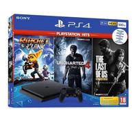 Console PS4 Slim 500Go Noire - Sony - Uncharted - Ratchet & Clank - The Last Of Us Remastered