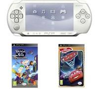 Console PSP Street Blanche + Phineas & Ferbs + Cars 2 Essentials Blanc G