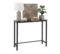 Console Relaxdays, H x L x P : 75 x 75 x 24 cm, table console industrielle, couloir et salon, métal et MDF, marron/noir