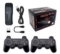 Console rétro sans fil améliorée Game Stick - Plus de 30 000 jeux classiques, 15 émulateurs, sortie HDMI 4K, 2 télécommandes sans fil de 2,4 GHz (64 Go de mémoire)