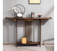 Console Rustique étroite à 2 Niveaux, idéale pour l'entrée, Le Salon ou Le Couloir (120 x 20 x 80 cm). Solution de Rangement et de décoration élégante pour Votre intérieur.