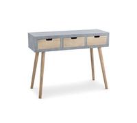 Console Scandinave 3 Tiroirs "Kim" 100cm Gris Gris G