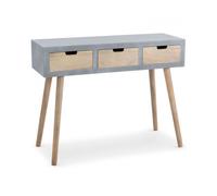 Console fixe 3 tiroirs naturel et gris Cekor Gris G