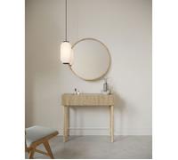 Console - SELSEY - NOLIE - 90 x 35,6 x 80 cm - Chêne huilé - Tiroir push-to-open