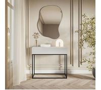 Console - SELSEY - VELDIO - 90 cm - Blanc - Tiroir spacieux