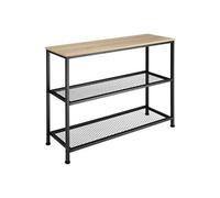 Table console - TECTAKE - Console TACOMA au style industriel en bois et acier 100 x 30 x 81 cm - Marron clair