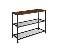 Table console - TECTAKE - Console TACOMA au style industriel en bois et acier 100 x 30 x 81 cm - Marron foncé