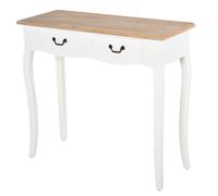 Console Style Table De Drapier Shabby Chic 2 Tiroirs Blanc Blanc