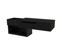 Console suspendue avec 1 tiroir et 2 niches - Effet marbre noir - DAREKA