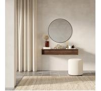 Console suspendue avec 1 tiroir - SANVA - 90 cm - aspect noyer