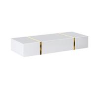 Console suspendue avec 3 portes - Blanc brillant et doré - MARZIALO