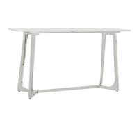 Console Table console en acier argenté et marbre coloris blanc - Longueur 150 x Profondeur 45 x Hauteur 80 cm