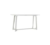 Console / Table console en acier argente et marbre coloris blanc - Longueur 150 x Profondeur 45 x Hauteur 80 cm --