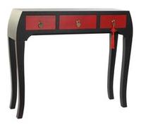 Console Table console en bois de sapin et MDF coloris noir/rouge - Longueur 96 x Profondeur 27 x Hauteur 80 cm - -